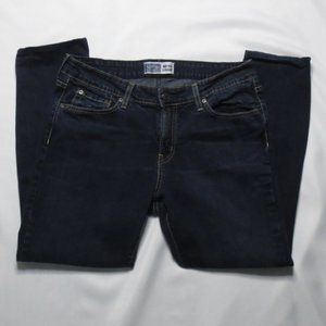LEVIS SIGNATURE womens MID-RISE jeans DARK DENIM straight BLUE SIZE 16